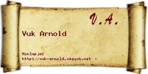 Vuk Arnold névjegykártya